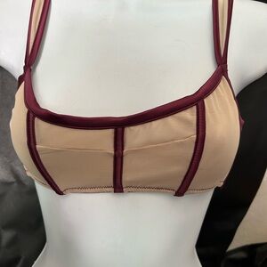 Women's Burgundy and Beige Intimate Bra